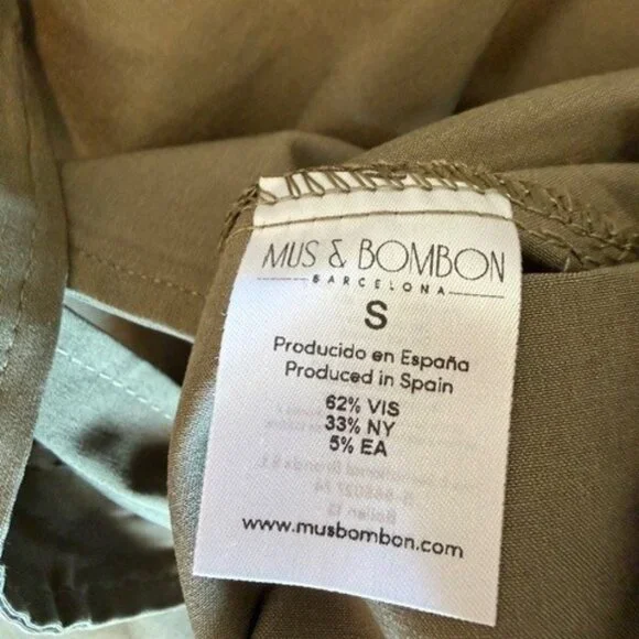 NWT Mus & BomBon Norte Trench Coat Olive Green | Lightweight Belted | Size S - Picture 7 of 7